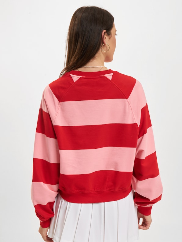 Relaxed Letterman Striped Crew-1