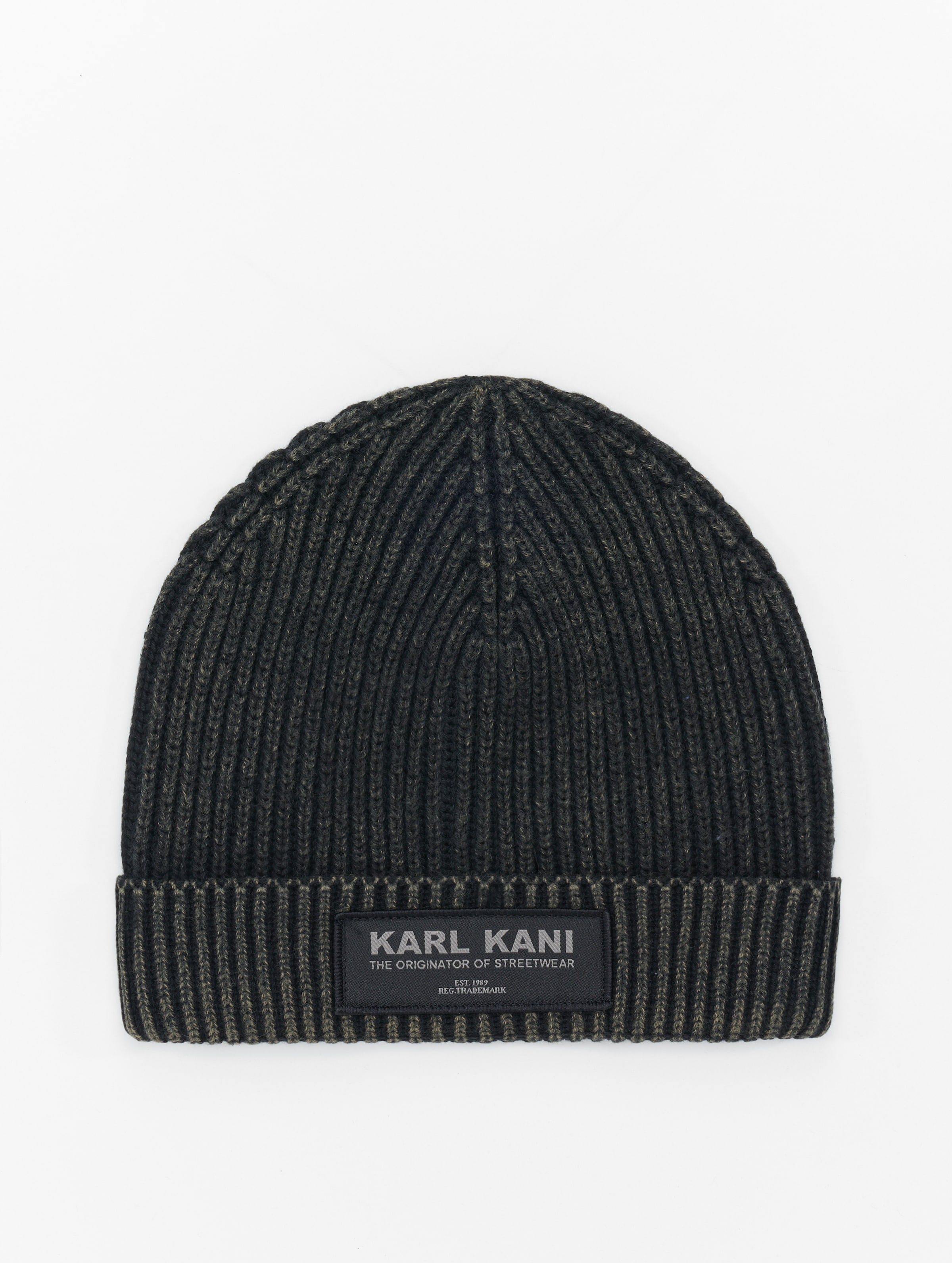 Karl Kani Woven Bold Washed Beanie Vrouwen op kleur zwart, Maat ONE_SIZE