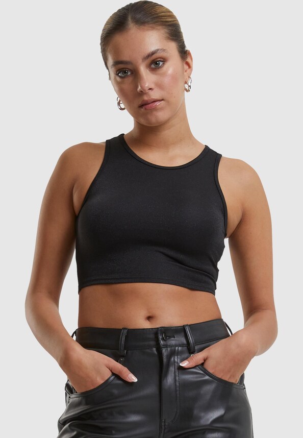 Ladies Glitter Cropped Top-0