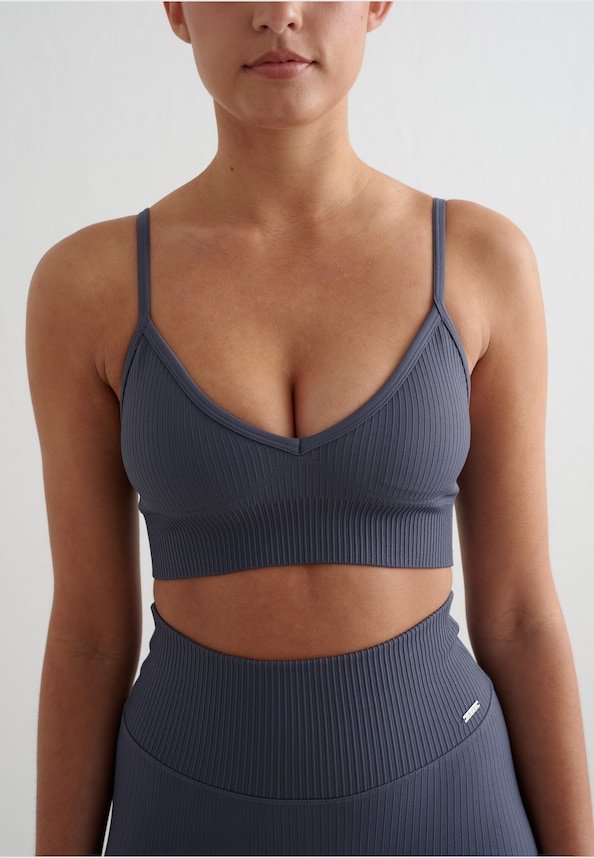 Ribbed Seamless Deep Cut Bra-6