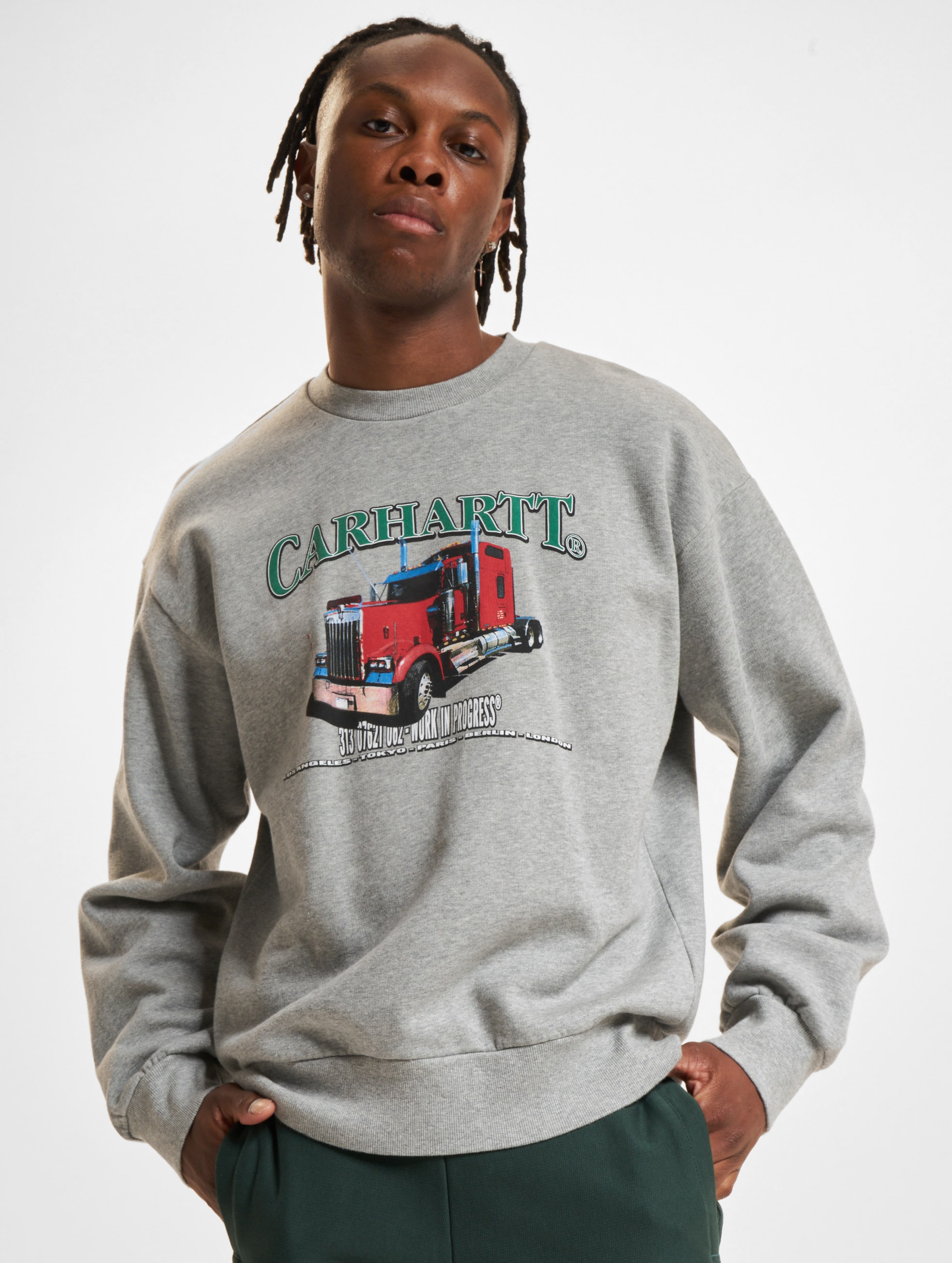 Carhartt WIP On The Road Sweater op kleur grijs, Maat S