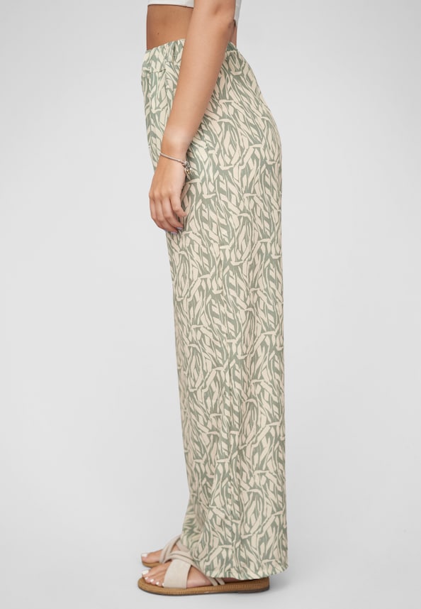 Summer Pants with aop leaf print-2