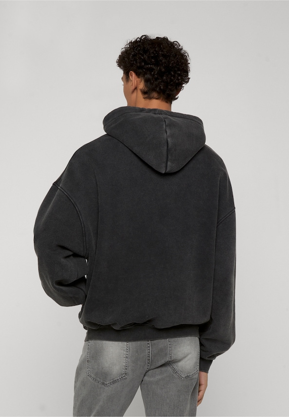 BASIC TRIBAL BLACK WASHED HOODIE-1