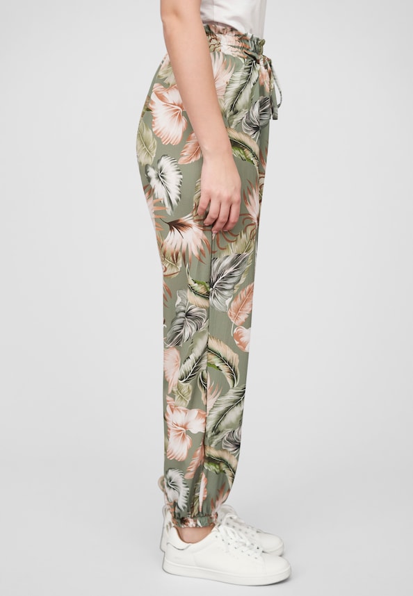 Cloud5ive Damen Crepe Hose mit Gummibund und All Over-3