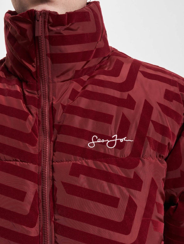 JM233-016-2 SJ Script Logo Geometric Aop Puffer Jacket-3