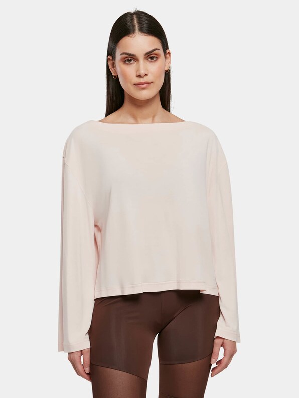 Ladies Short Modal Bateau Necklinie-0