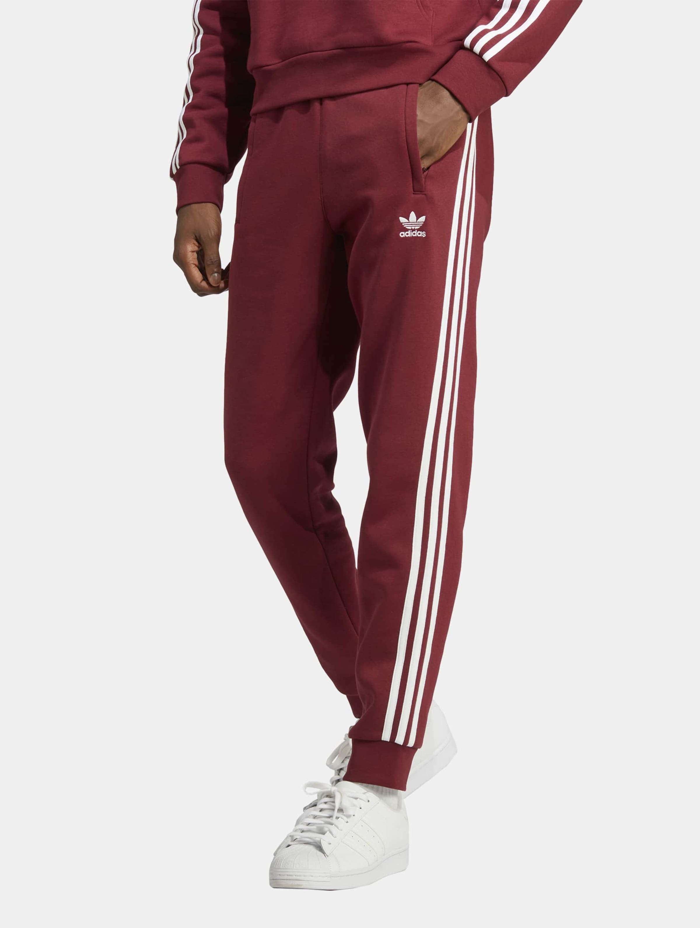 Adidas 3 stripes maroon womens 2024 jogger pants