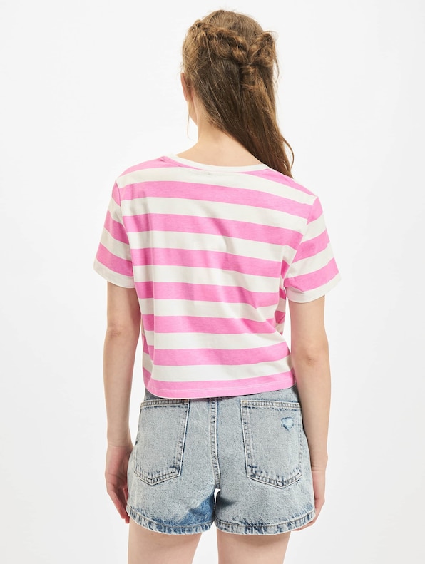 Only May Cropped Knot Stripe T-Shirt Super-1