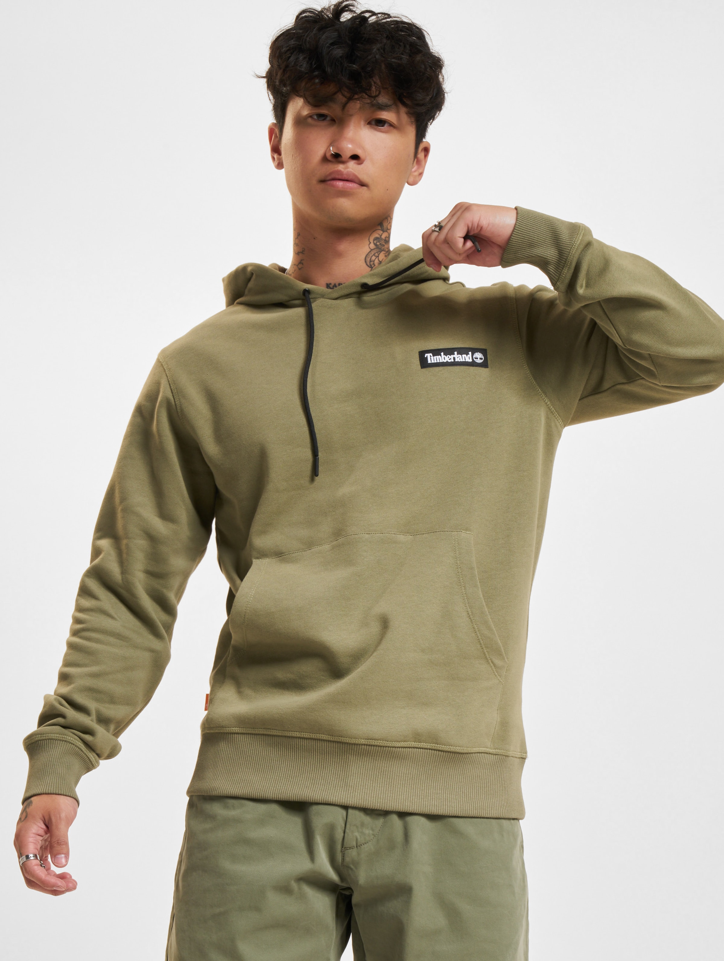 Timberland Badge Hoodie Männer op kleur groen, Maat S