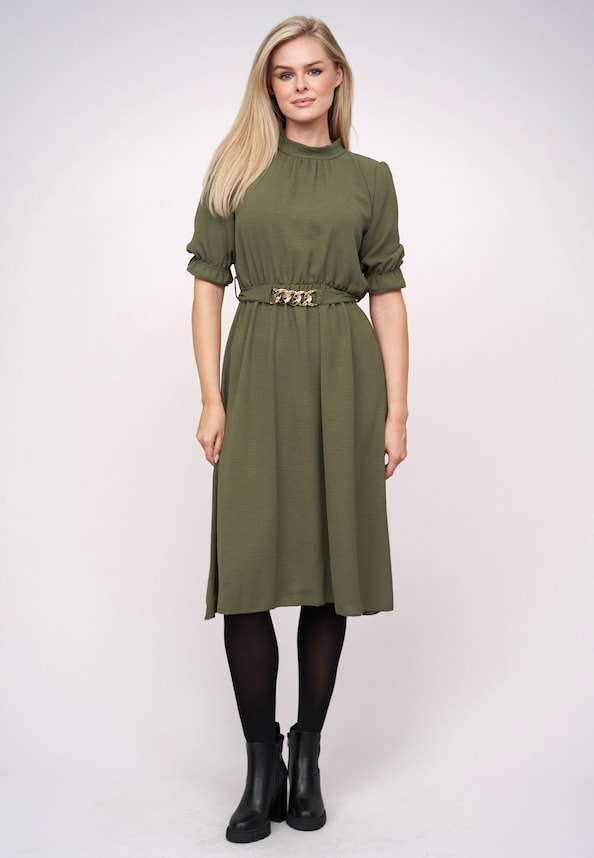 Dress with Chain-Belt-0