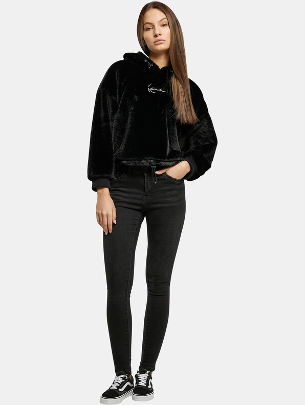 Metal Signature Fake Fur OS Crop-3