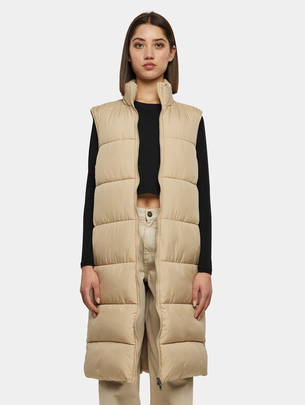 Ladies Long Puffer Vest-2