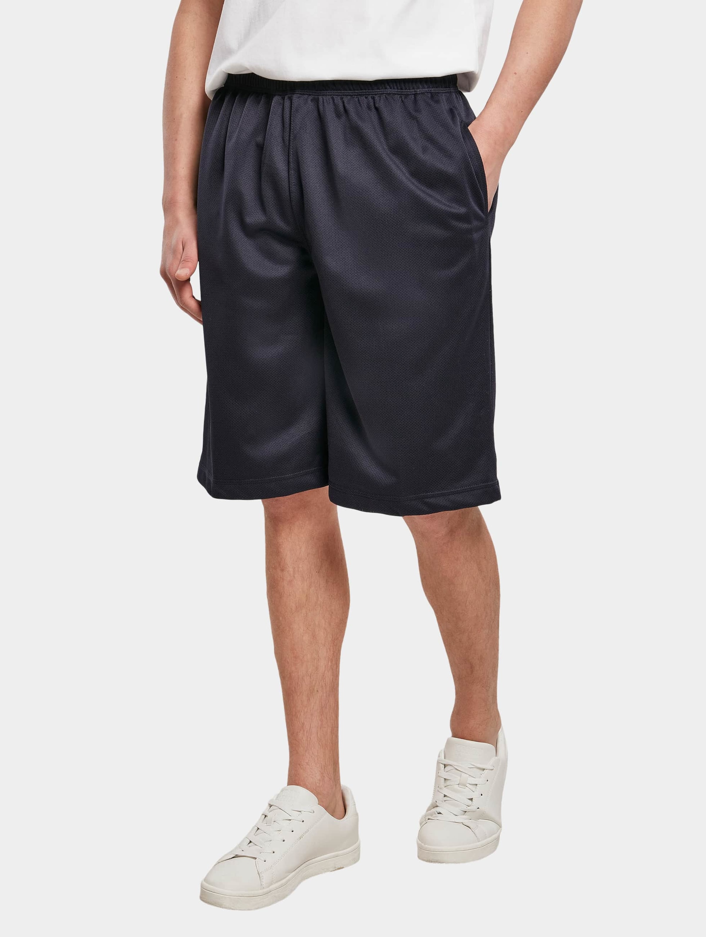 Build Your Brand Mesh Shorts Mannen op kleur blauw, Maat S