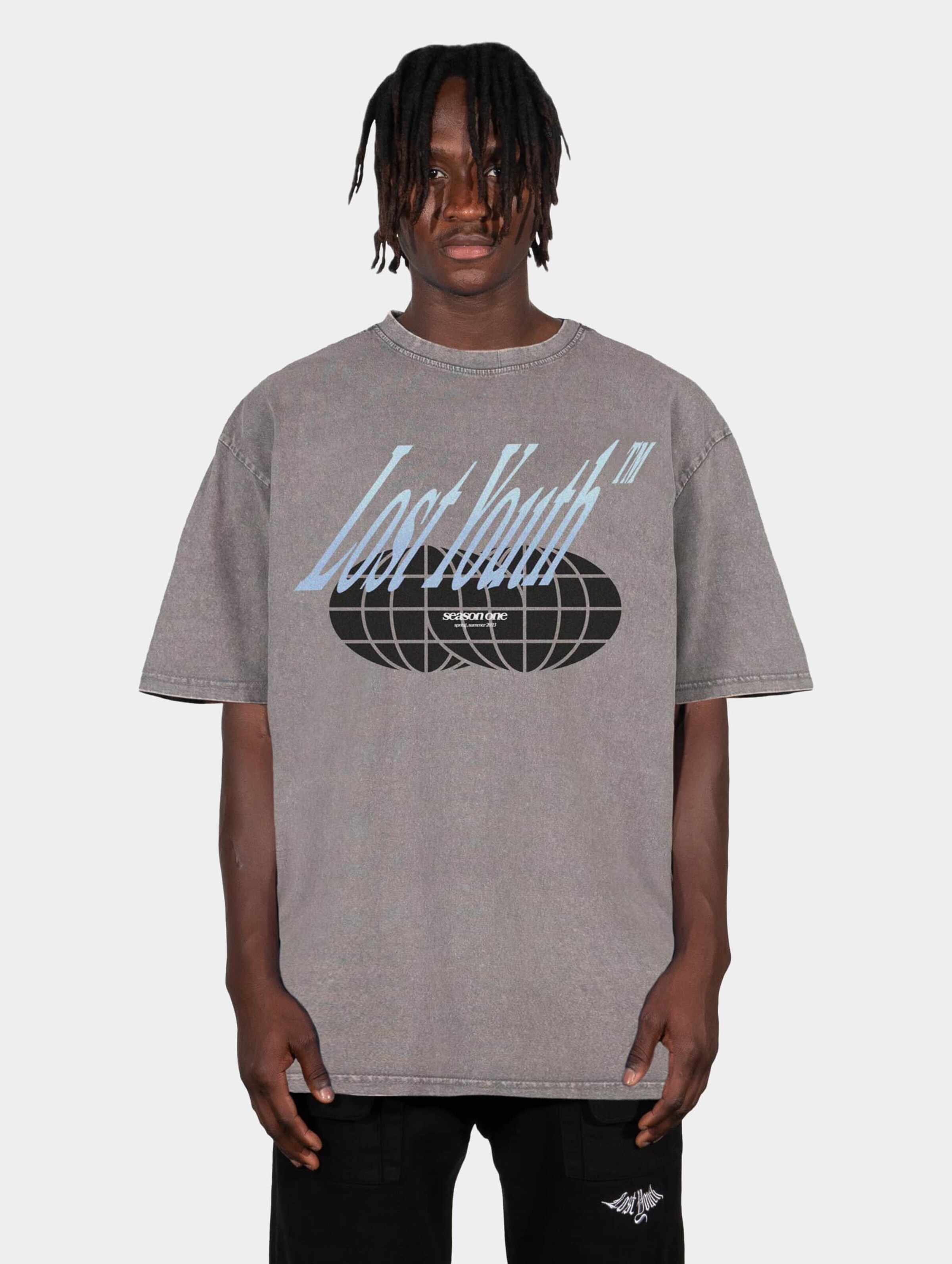 Lost Youth LY TEE- ICON V.5 Mannen op kleur grijs, Maat 4XL