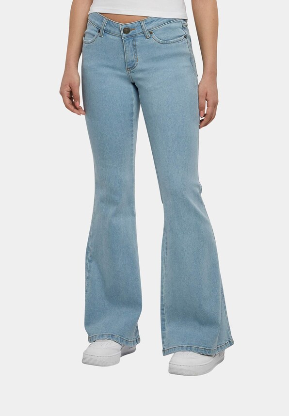 Ladies Organic Low Waist Flared Denim-0