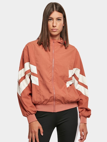 Urban Classics Ladies Crinkle Batwing Jacket, tweekleurige nylon jas voor vrouwen in sportieve look, verkrijgbaar in verschillende kleuren, maten XS-5XL, Duskrose/Whitesand, XS Urban Classics Ladies Crinkle Batwing Jacket, tweekleurige nylon jas voor vrouwen in sportieve look, verkrijgbaar in verschillende kleuren, maten XS-5XL, Duskrose/Whitesand, XS