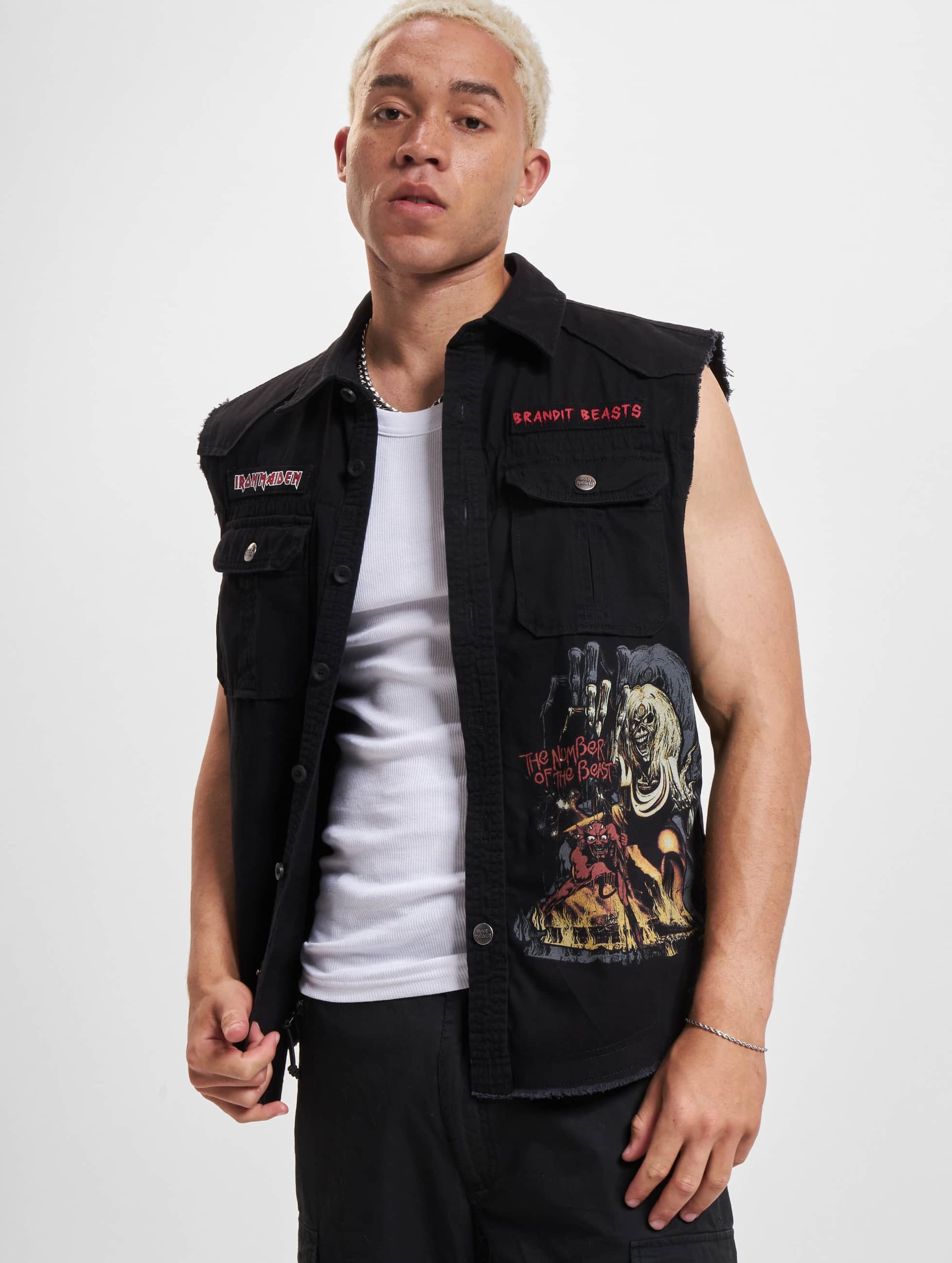 Brandit Iron Maiden Vintage Sleeveless NOTB Shirt Männer,Unisex op kleur zwart, Maat 5XL