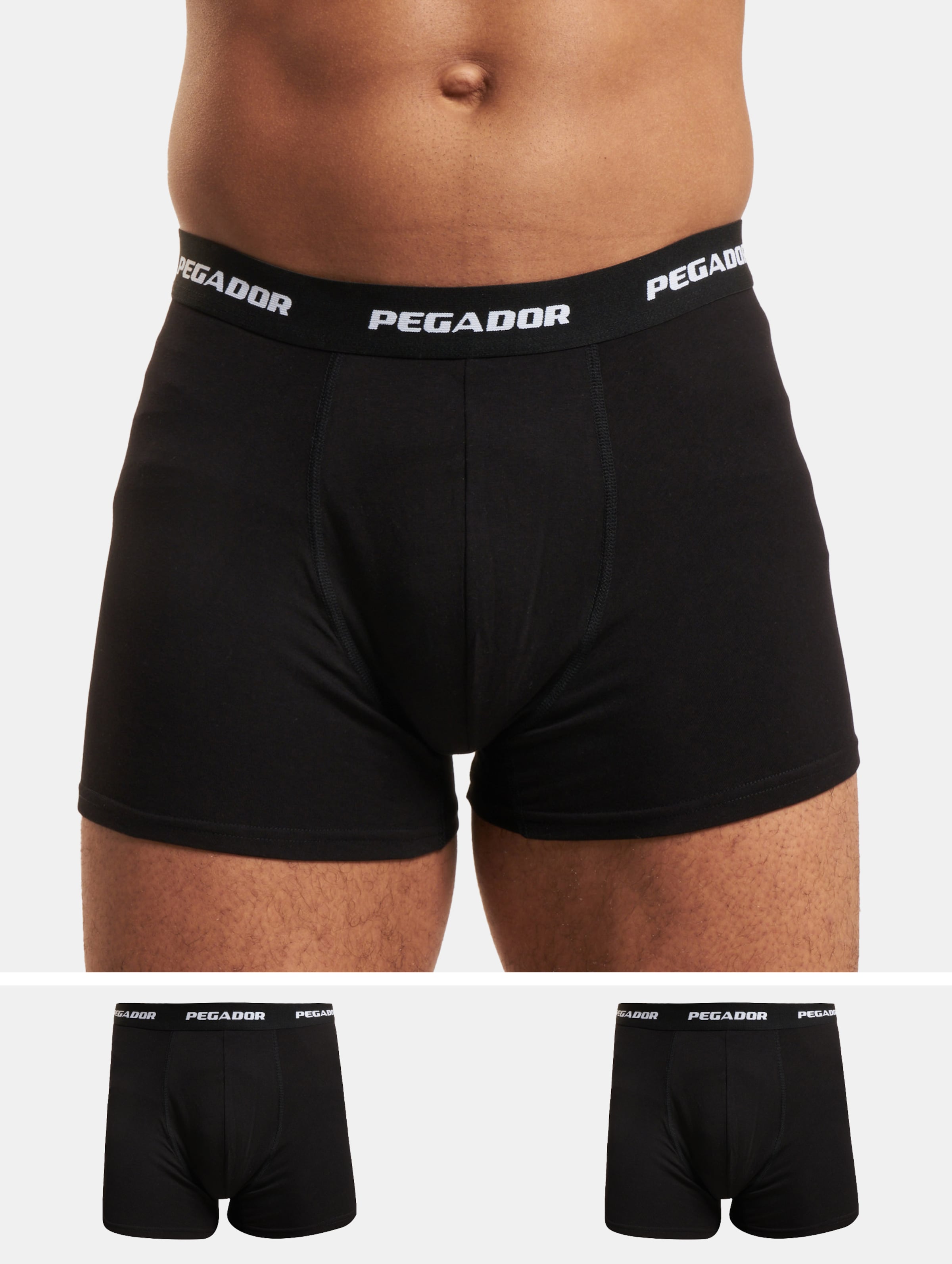 PEGADOR Ango 3er Pack Boxershorts Mannen op kleur zwart, Maat S