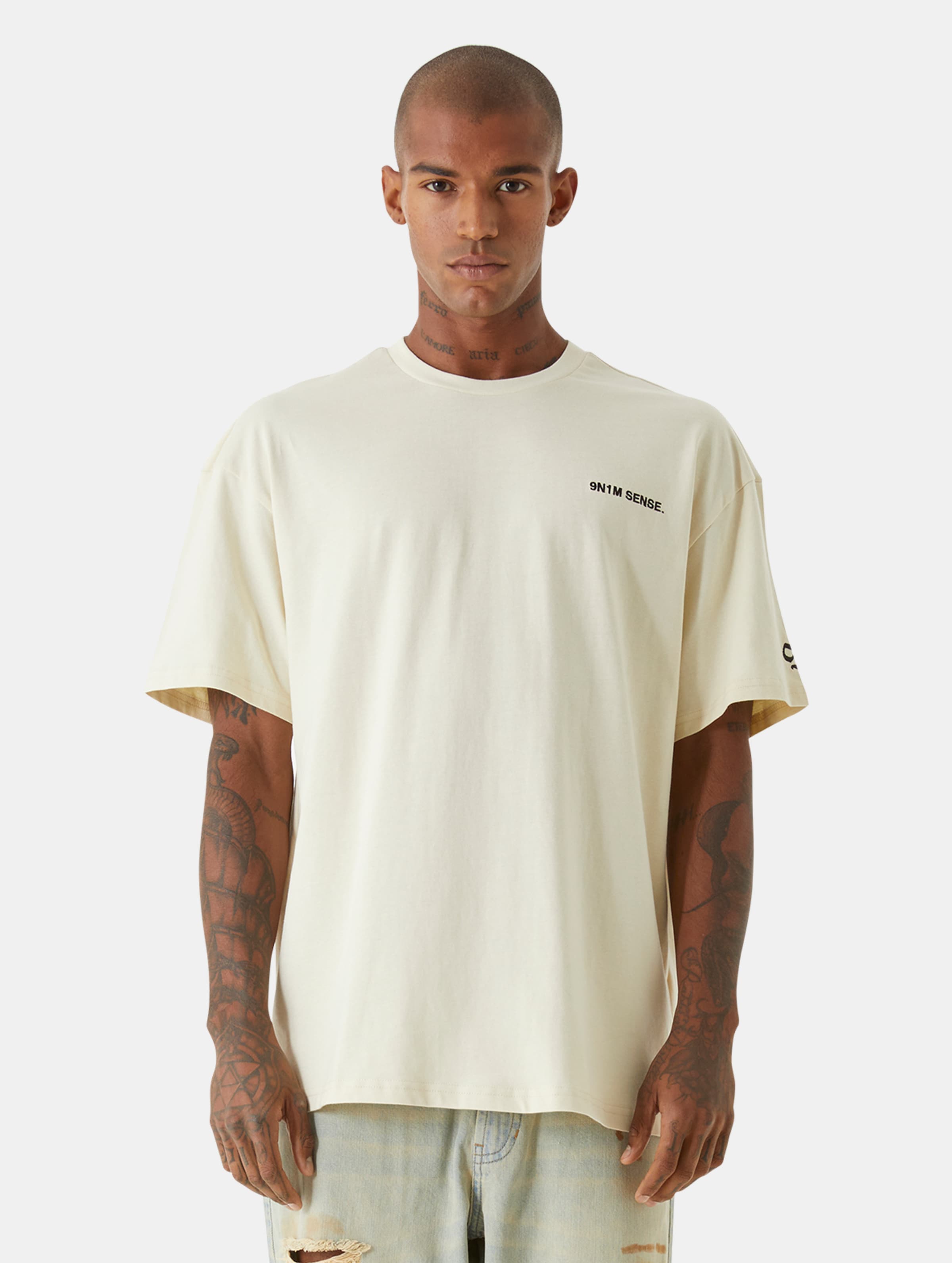 9N1M SENSE 9n1m Sense Essential T-Shirt Mannen op kleur beige, Maat 2XL