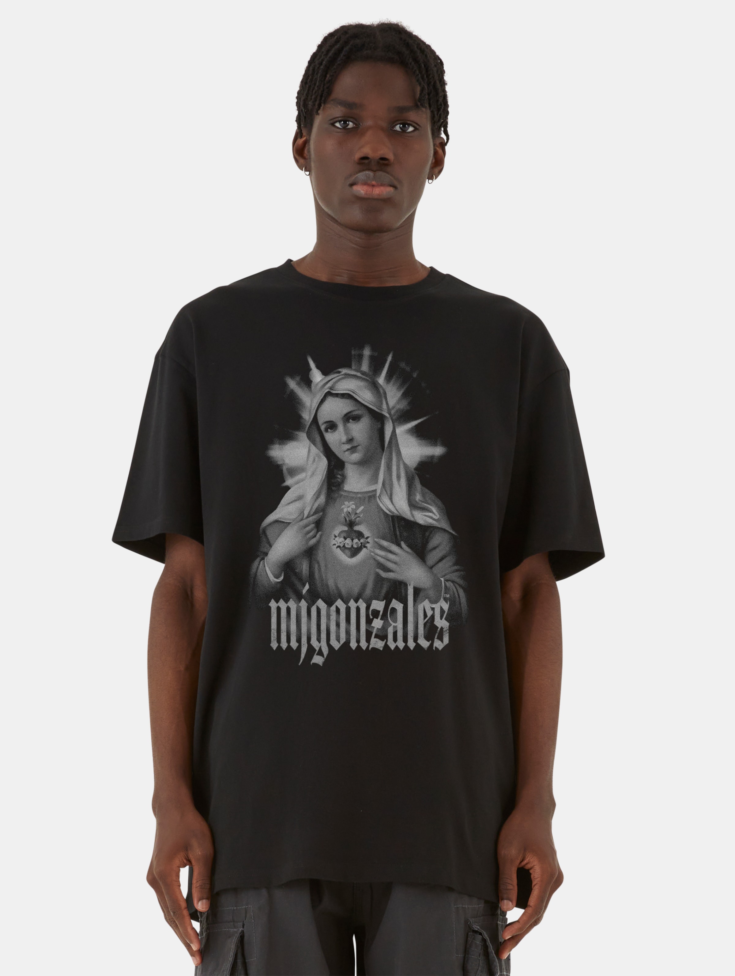 MJ Gonzales LADY OF GRACE heavy oversized T-Shirts Männer,Unisex op kleur zwart, Maat S