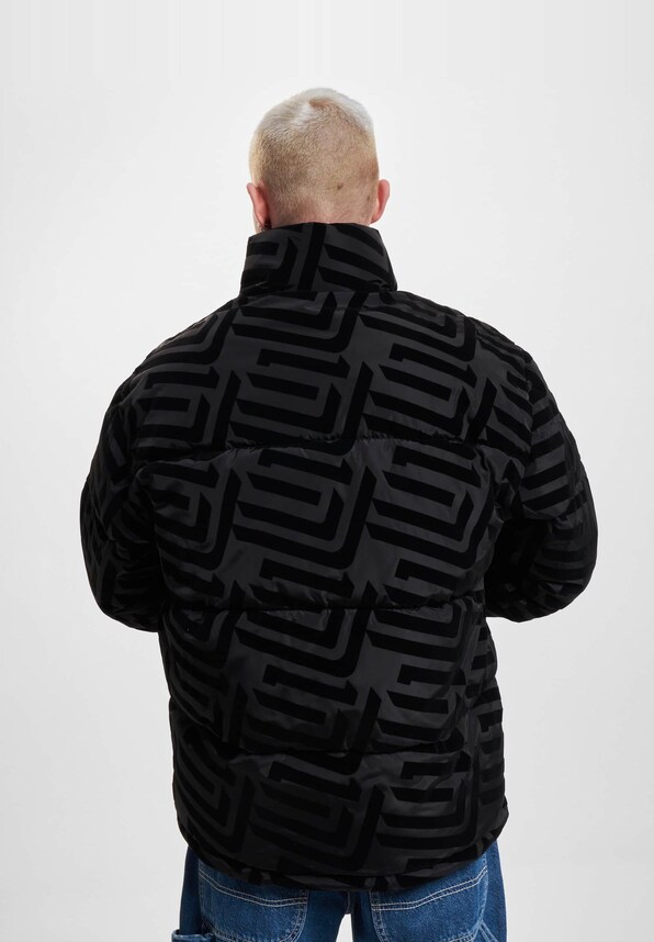 JM233-016-1 SJ Script Logo Geometric Aop Puffer Jacket-1
