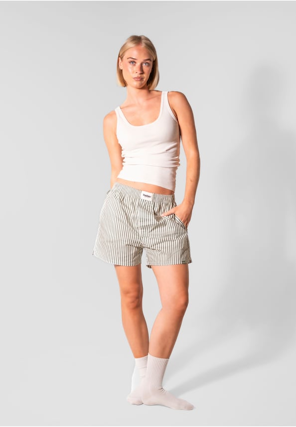 Green Striped - Boyfriend Boxers-2