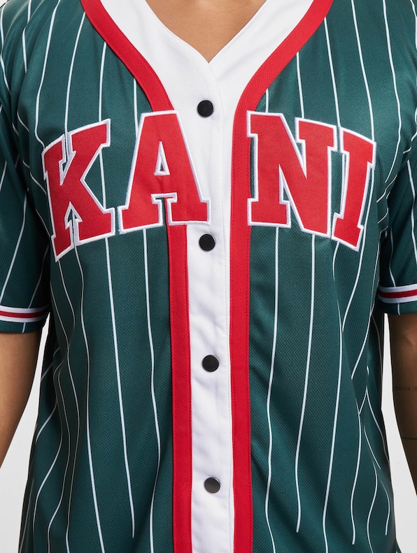 Karl Kani Serif Pinstripe Baseball Shirt-3