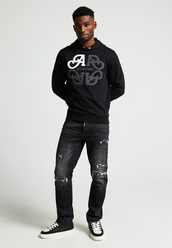PACELLI LOOSE STACKED FIT DENIM JEANS-2