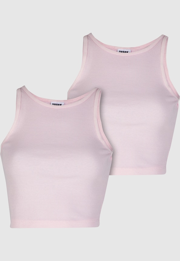 Ladies Washed Rib Jersey Cropped Top 2Pack-0