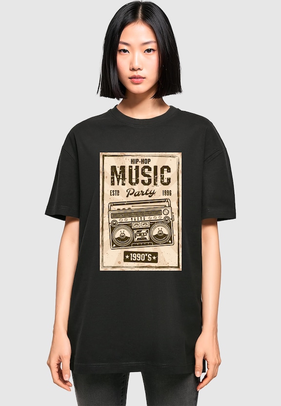 Ladies Retro Boom Oversized Boyfriend Tee-0