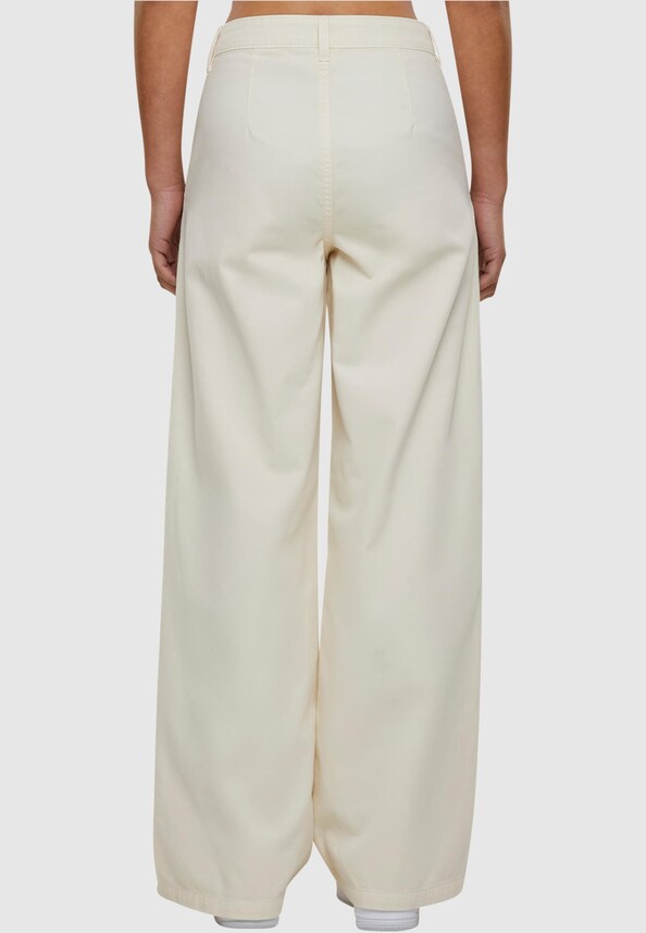 Ladies Organic Pleated Cotton Pants-1