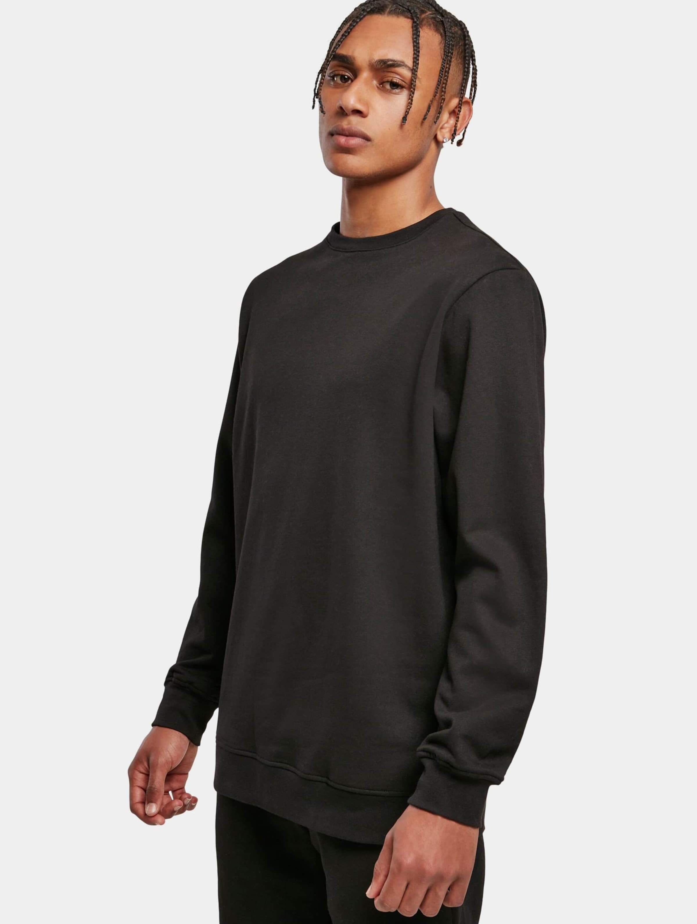 Basic Crewneck Sweater met ronde hals Black - XL