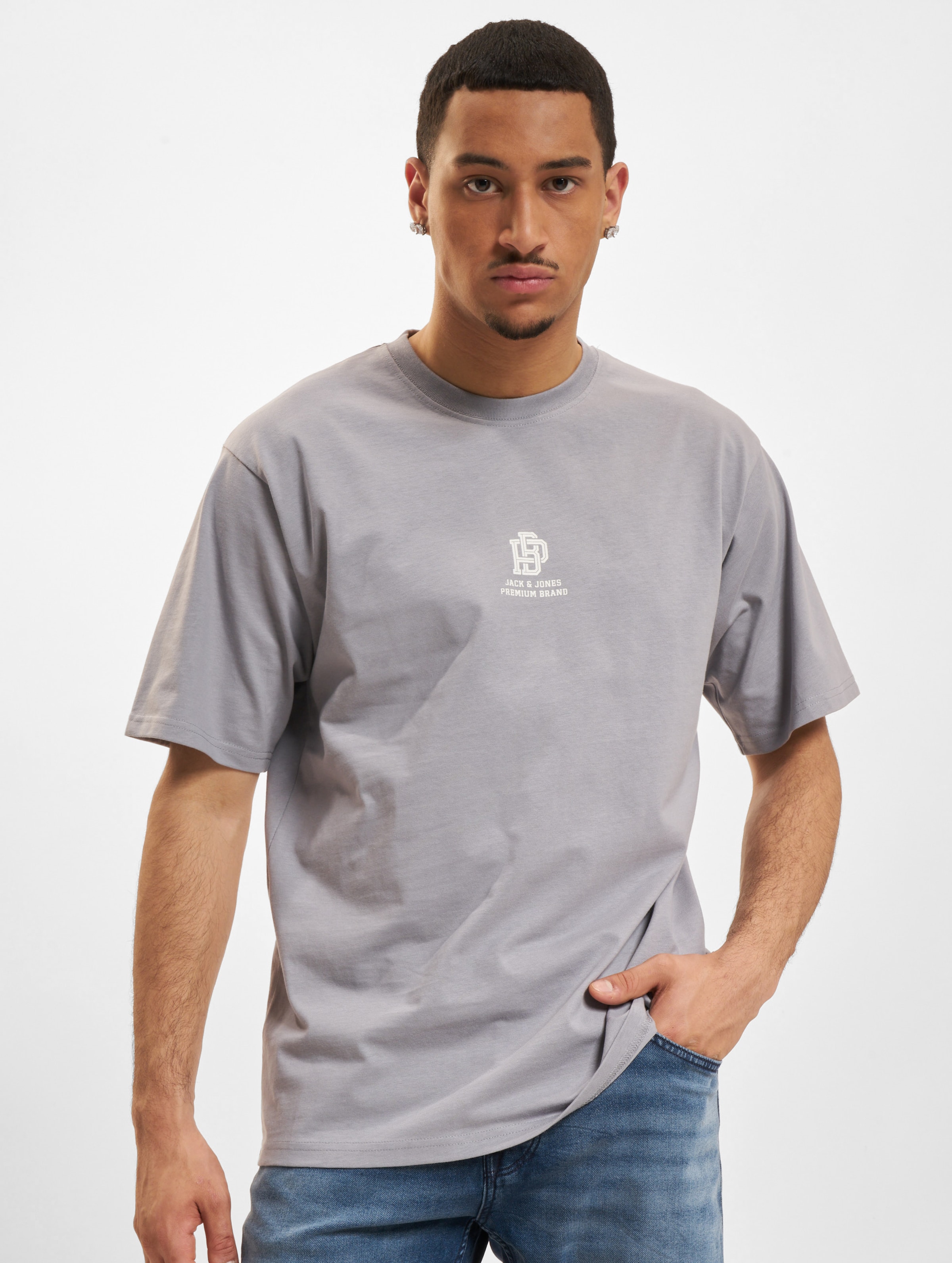 Jack & Jones Blu Oscar T-Shirt Mannen op kleur grijs, Maat XXL