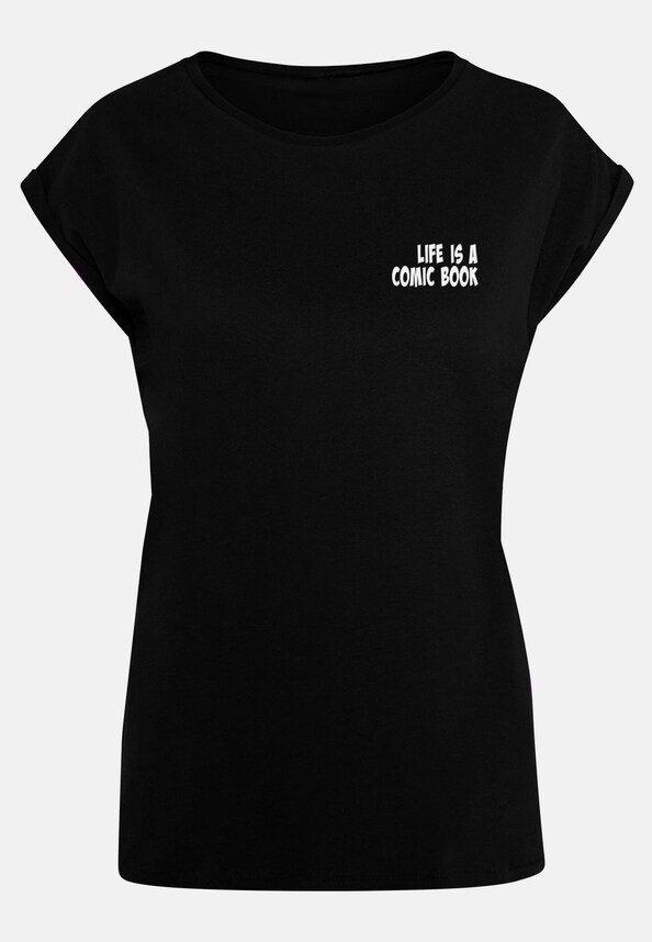 POD Ladies Book Comic Extended Shoulder Tee-4