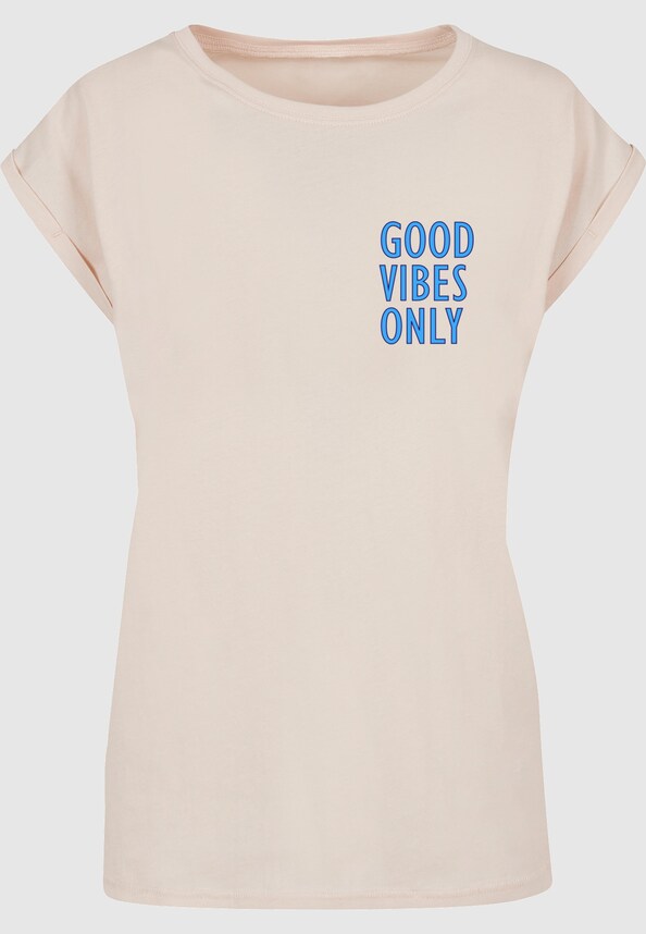 Ladies Good Vibes Only Extended Shoulder Tee-2