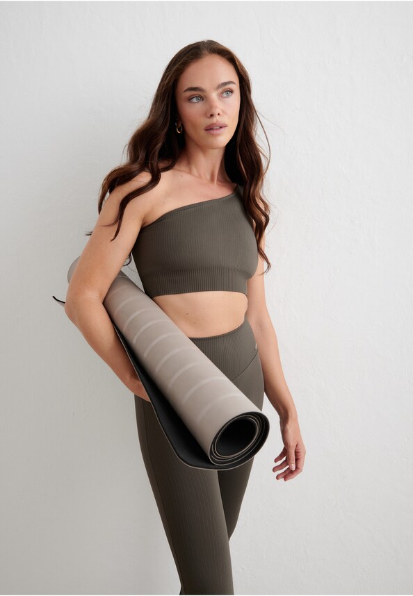 Ribbed Seamless One Shoulder Bra-3