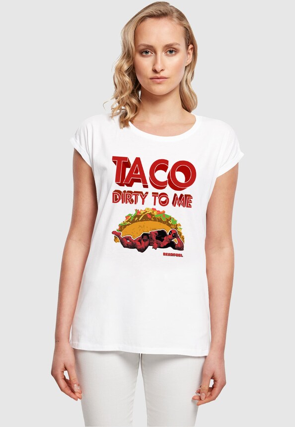Ladies Deadpool - Taco Dirty To Me T-Shirt-0