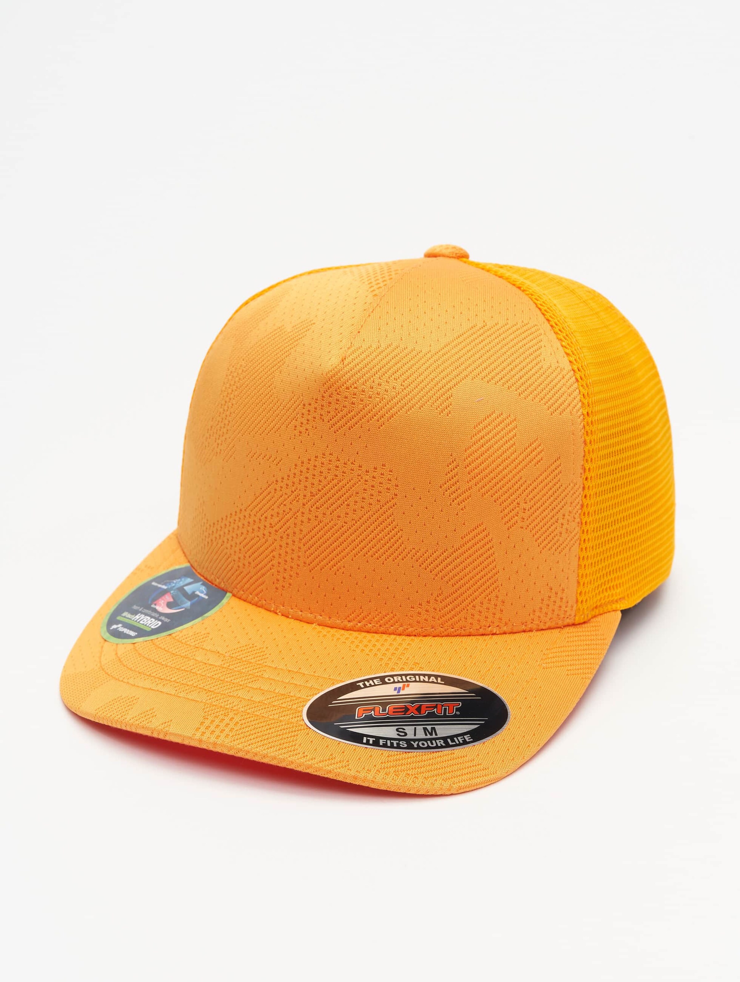 Flexfit Jaquard Camo Cap Vrouwen op kleur oranje, Maat LXL