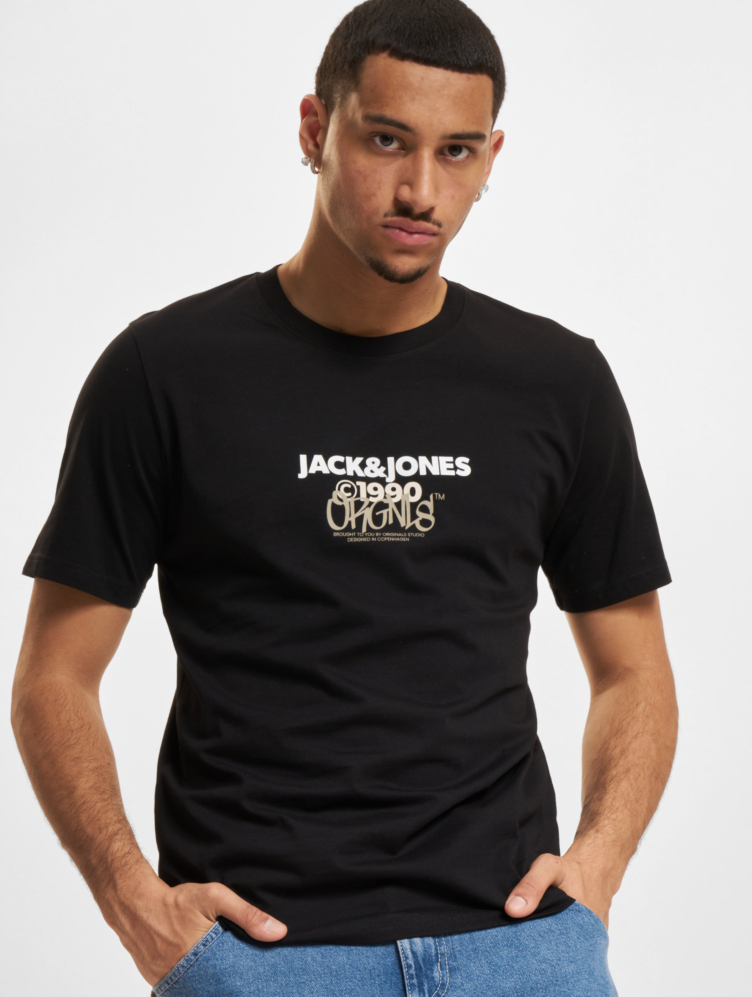 Jack & Jones Bushwick Crew Neck T-Shirts Männer,Unisex op kleur zwart, Maat M