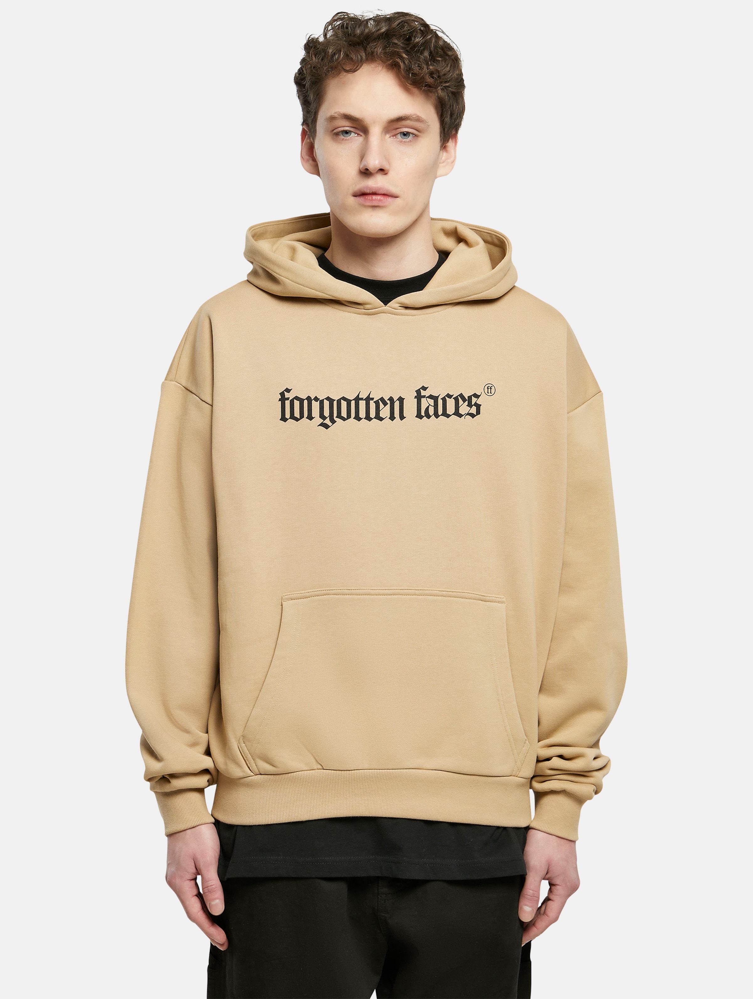 Forgotten Faces FOF Logo Ultra Heavy Cotton Box Hoody Mannen op kleur beige, Maat XXL