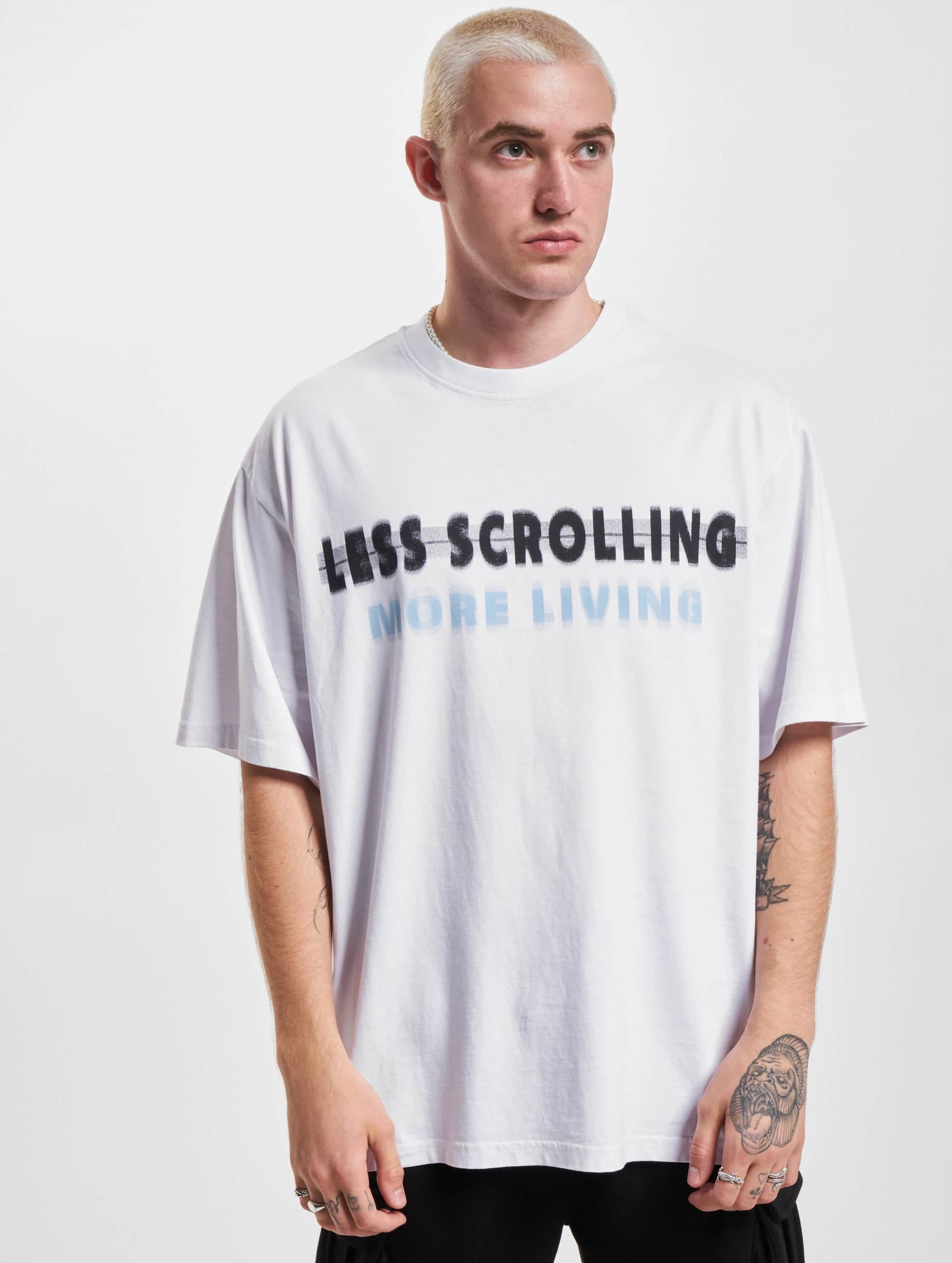 2Y Studios Less Scrolling Oversize T-Shirt Mannen op kleur wit, Maat XL