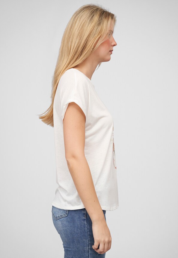 Viskose T-Shirt mit Traumfänger-Blumen Print-3