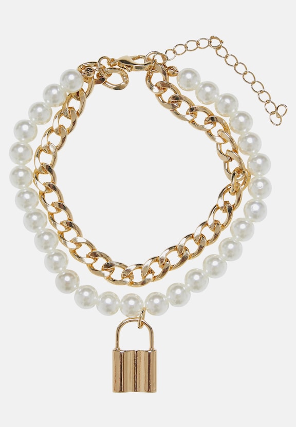 Padlock Pearl Layering Bracelet-0