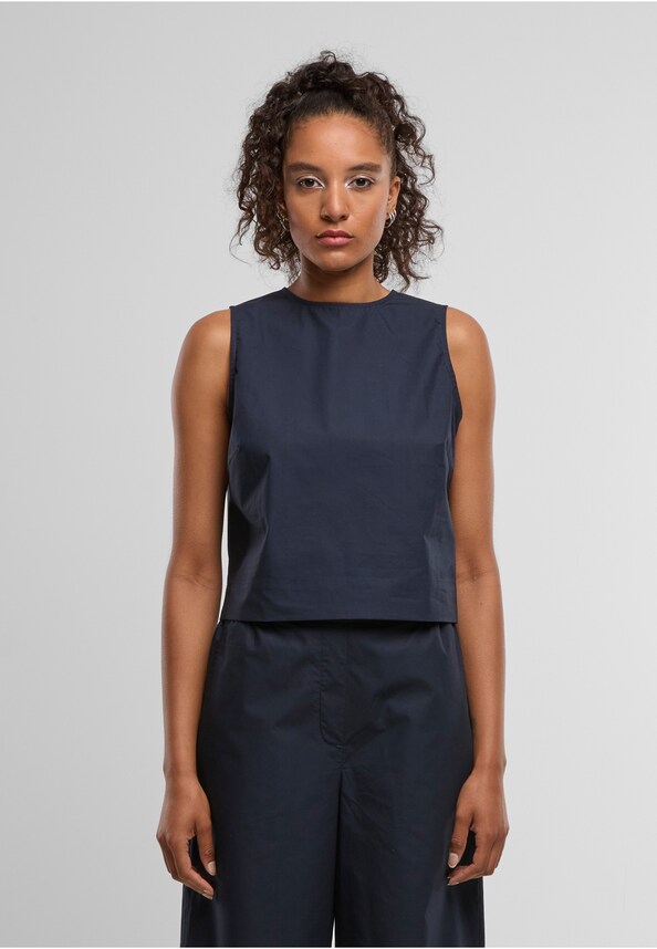 Ladies Popeline Cropped Top-2