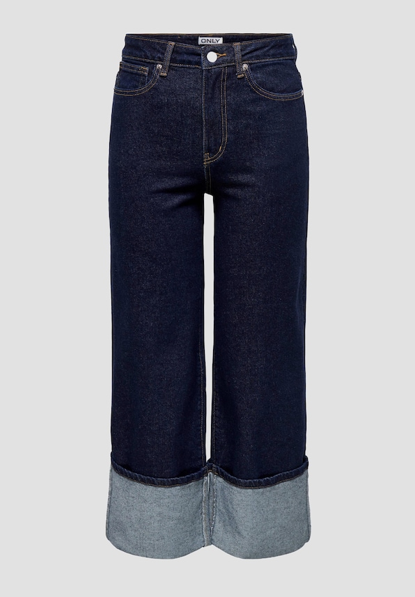 ONLMADISON HW WIDE FOLD UP CROP DNM MAE-0