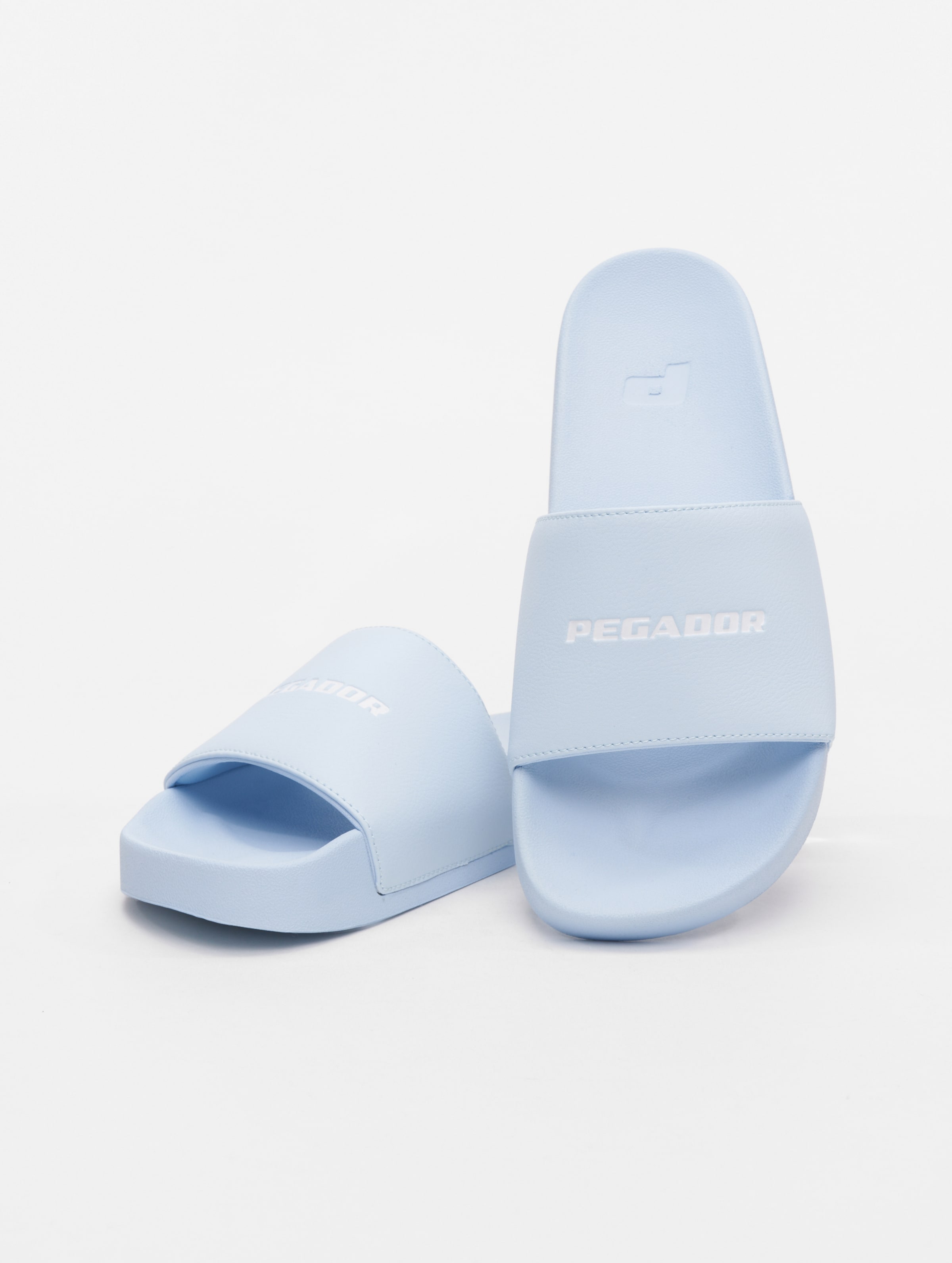 PEGADOR Logo Slide Sandalen Frauen,Männer,Unisex op kleur blauw, Maat 38