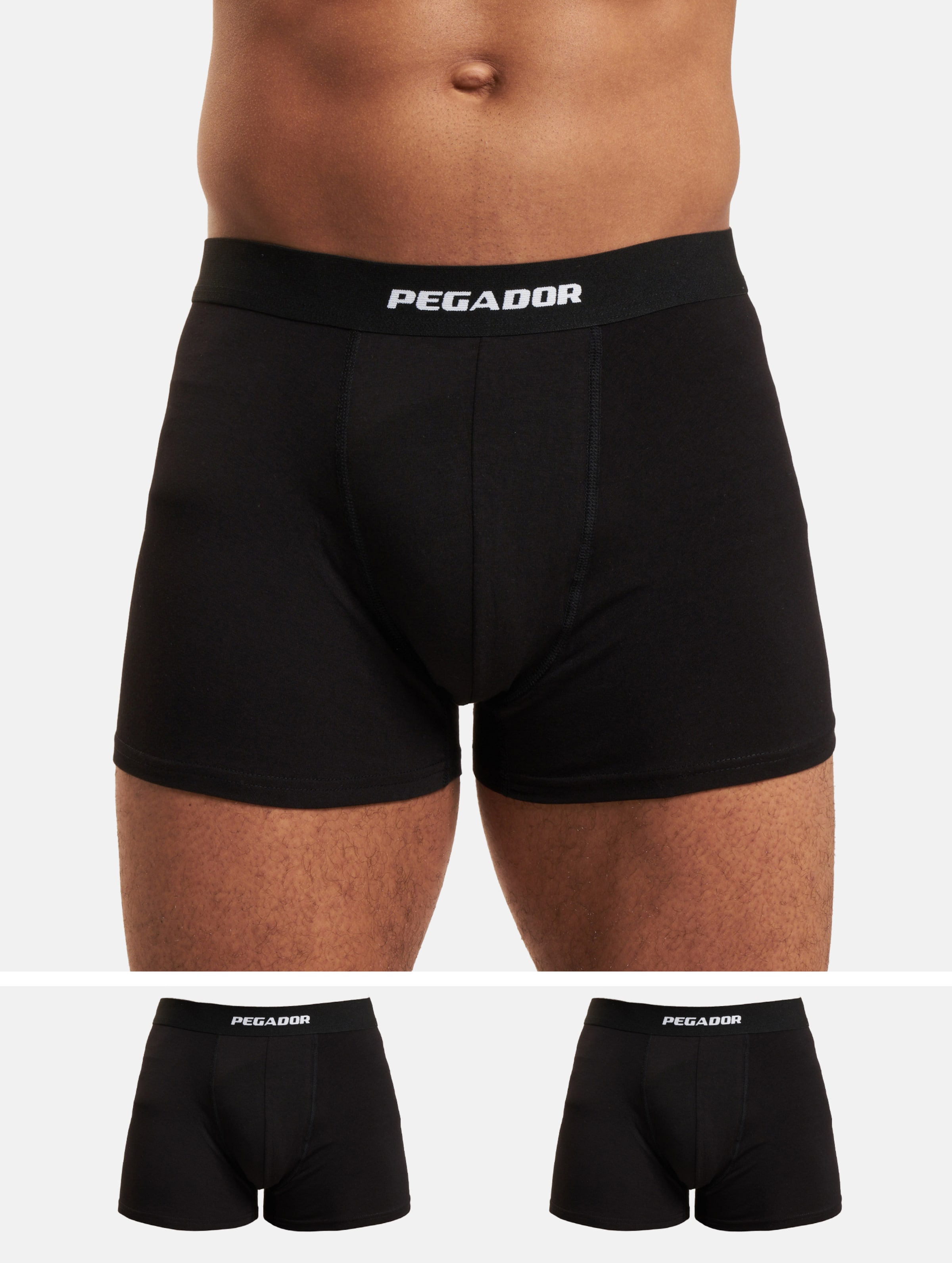 PEGADOR Camino Single Logo 3er Pack Boxershorts Mannen op kleur zwart, Maat XXL