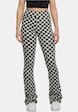 Ladies Checked Boot Cut Leggings-0