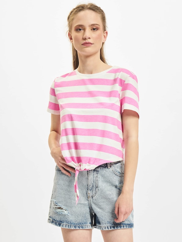 Only May Cropped Knot Stripe T-Shirt Super-2