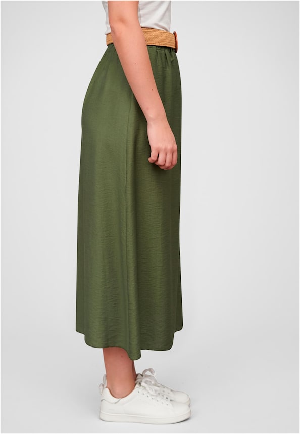 Cloud5ive Damen Longform Viskose Rock mit Gürtel-3